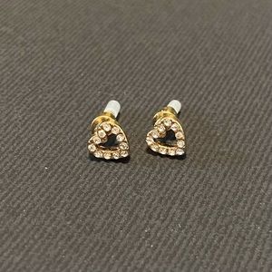 Gold Heart Stud Earrings